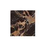 Porcelanato 120x120 Sunhearrt, pieza cuadrada de color negro con vetas marmoleadas en tonos café y blanco brillante