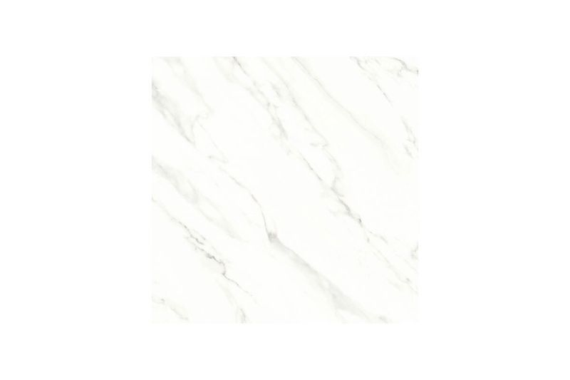 Baldosa 45x45 Fioranno, vista frontal de la pieza cuadrada con diseño de mármol blanco y vetas grises