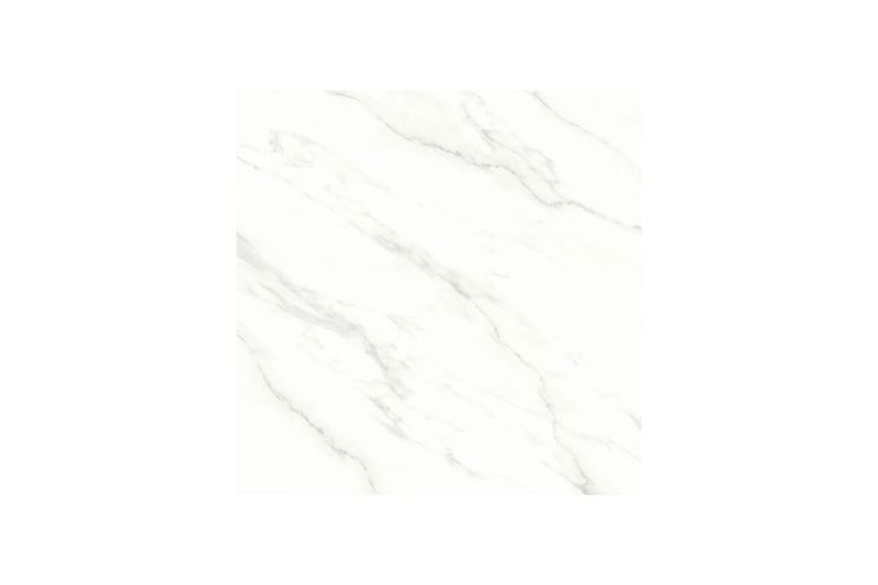 Baldosa 45x45 Medel HD blanco mármol BR Fioranno, vista frontal de la pieza cuadrada con vetas grises sobre fondo blanco