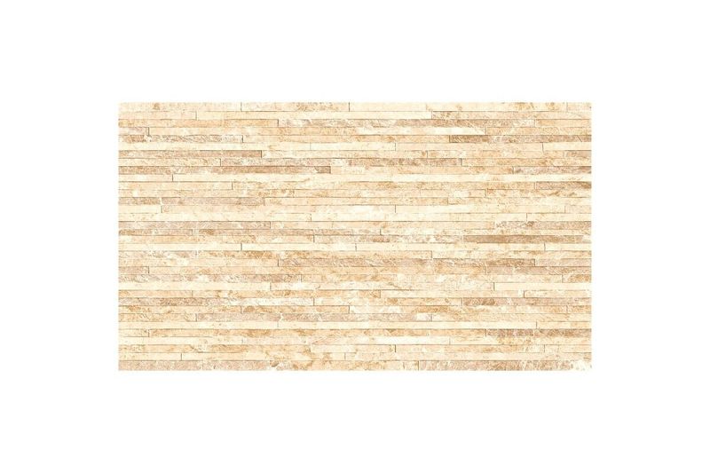 Fachaleta 32 x 57 Versano beige HD RLV satinado Fioranno, composición de varias piezas instaladas simulando una pared