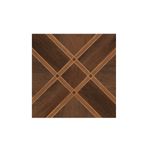 Baldosa 36x36 Narby FDX café madera geo Porcelanite, vista frontal cuadrada con diseño geométrico de vetas de madera
