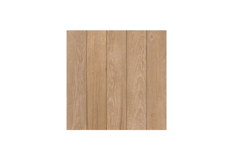 Baldosa 55x55 madera Tanami beige natural FD mate Porcelanite, vista frontal cenital de la pieza cuadrada