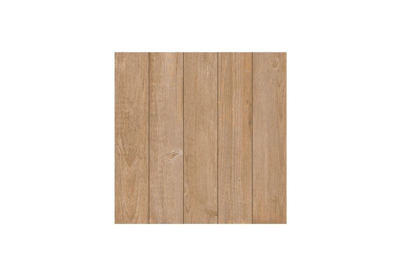 Baldosa 55x55 madera Tanami beige natural FD mate Porcelanite, vista frontal cuadrada con textura de vetas lineales