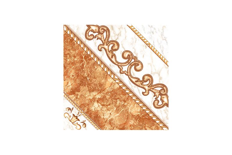 Baldosa 33 x 33 Carnaval Río Beige FDX Geo BR Lamosa, detalle de diseño ornamental con relieves y vetas beige