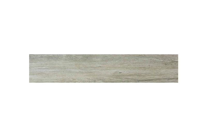 Porcelanato 23 x 120 Balau gris mate rectificado Stn Cerámica, pieza única vista frontal con textura de madera gris