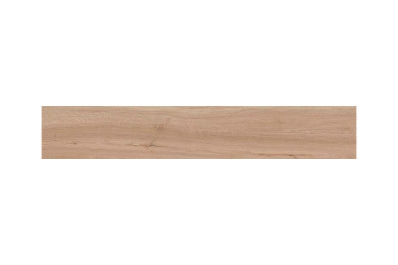 Porcelanato madera 20 x 120 Borneo haya mate rect Geotiles, pieza única vista frontal con vetas de madera clara