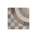 Baldosa 34 x 34 Ravena geométrico rústico mate Florentina, primer plano del diseño con mosaicos en tonos beige y gris