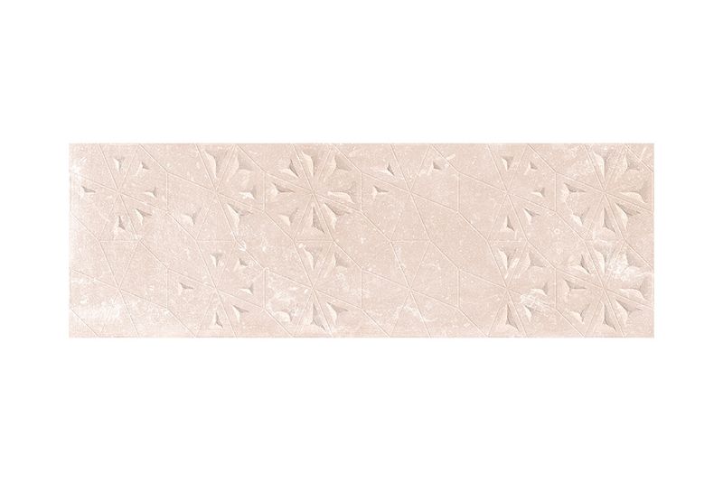 Azulejo 30 x 90 Arduin Art Deco sand mate rect Sinsa, vista frontal de la pieza con relieve geométrico decorativo
