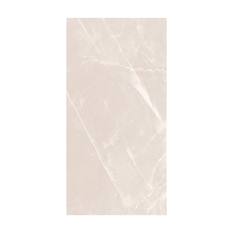 Porcelanato 60x120 Lucid Bianco Brillante Rect Sinsa, pieza rectangular blanca con vetas claras y acabado brillante