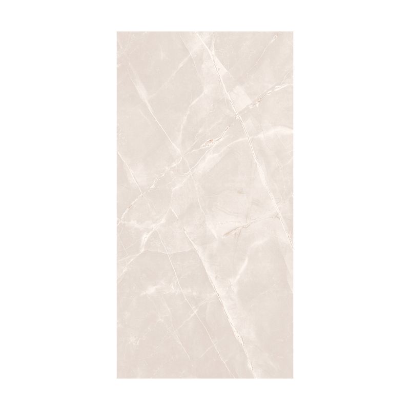 Porcelanato 60x120 Lucid Bianco Brillante Rect SINSA, vista cenital de la pieza con vetas marmoladas en tono blanco
