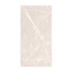 Porcelanato 60x120 Lucid Bianco Brillante Rect Sinsa, primer plano de la pieza con vetas marmoladas en tonos crema