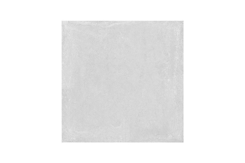 Porcelanato 60 x 60 Poetry Grigio mate rectificado Sunhearrt, vista cenital de la pieza cuadrada en color gris claro