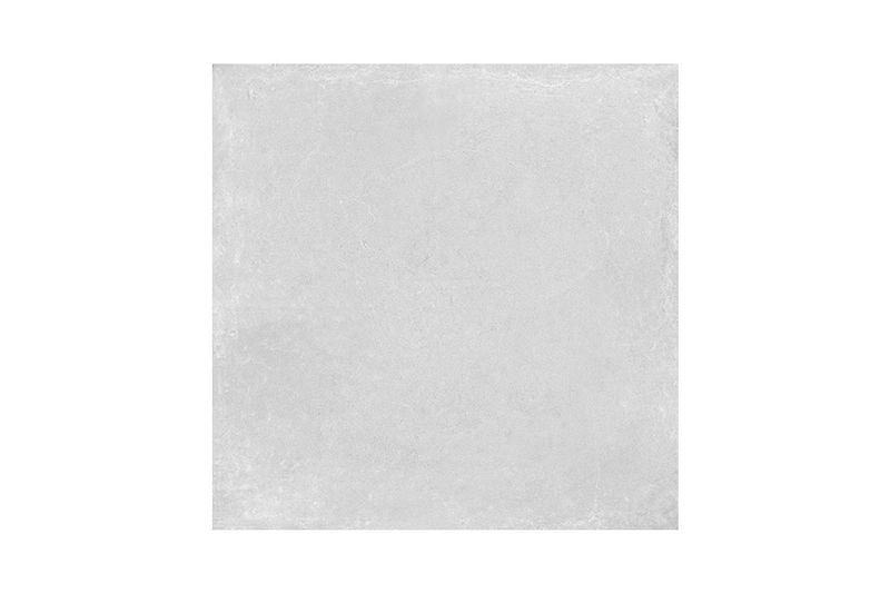 Porcelanato 60 x 60 Poetry Grigio mate rect Sunhearrt, vista frontal de la pieza cuadrada en tono gris claro