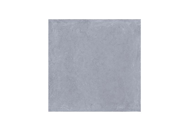 Porcelanato 60x60 Poetry azul mate rectificado Sunhearrt, primer plano frontal de la pieza cuadrada con textura marmolada