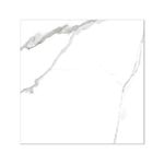 Porcelanato 120x120 Statuario Natural Mármol Brillante Rect Sinsa, vista frontal de una sola pieza blanca con vetas grises