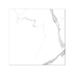 Porcelanato 120x120 Statuario Natural Mármol Brillante Rect Sinsa, vista frontal de la pieza con vetas grises sobre blanco