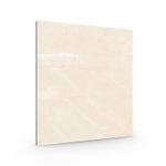 Porcelanato 120x120 Armani beige mármol brillante rectificado Sinsa, vista en perspectiva de la pieza cuadrada