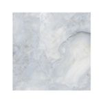 Porcelanato 120x120 blue agate onyx brillante rect Sinsa, vista frontal de la pieza con vetas blancas y grises