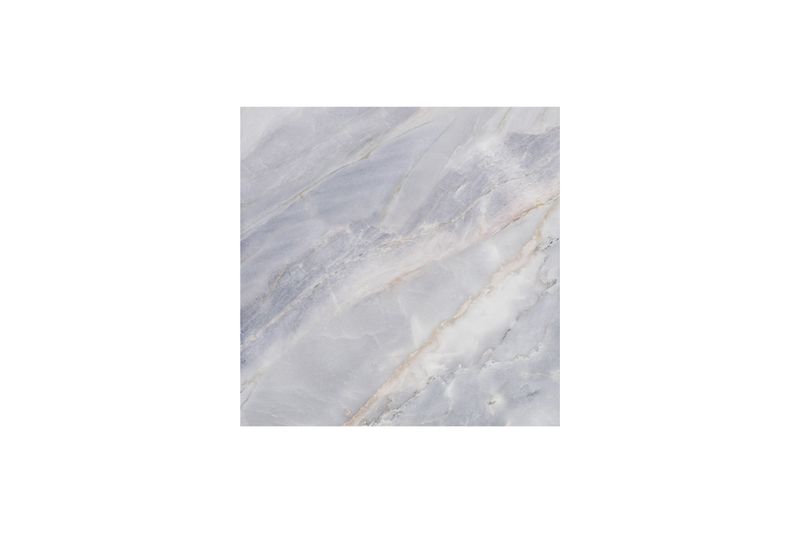 Baldosa 55x55 Porcelanite, vista frontal de la pieza cuadrada con vetas azules y grises estilo mármol