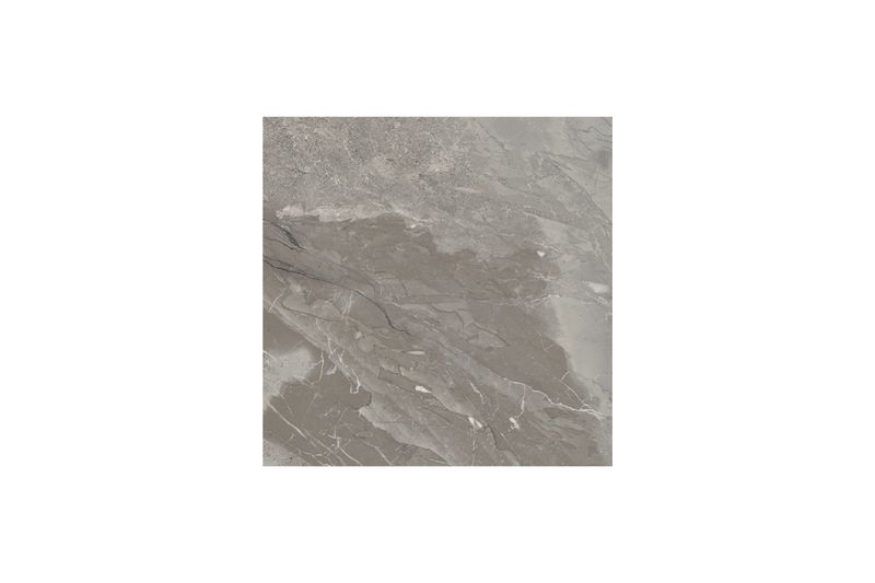 Baldosa 55x55 Ventea olivo mármol BR Porcelanite, primer plano de la textura veteada en tonos grises y beige
