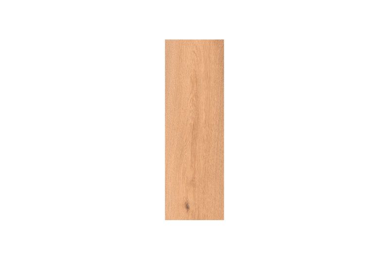Baldosa 18 x 55 madera Roots natural mate Porcelanite, vista frontal de una sola pieza con vetas de madera