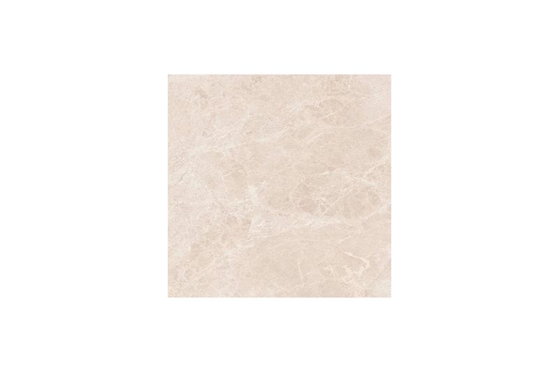 Baldosa 55x55 Cecilian mármol arena brillante Lamosa, vista frontal de la pieza con vetas naturales en tono beige