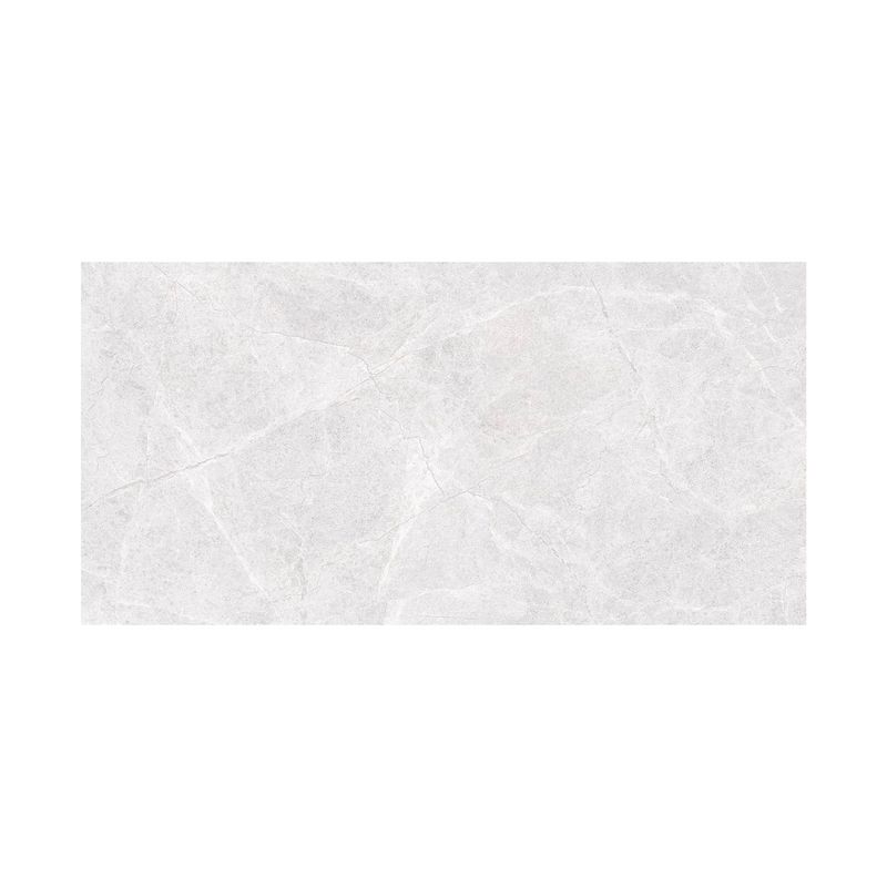 Porcelanato 60x120 gres perla mármol Porcelatino brillante, vista frontal de la pieza completa con vetas grises claras