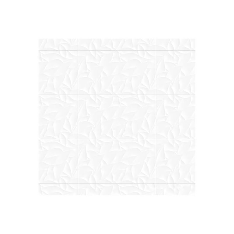 Azulejo 30x60 Casablanca curva RLV blanco brillante San Lorenzo, vista frontal de cuatro piezas con relieve ondulado
