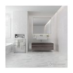 Azulejo 30x60 Casablanca Curva RLV blanco brillante San Lorenzo, ambiente de baño con azulejos instalados en paredes