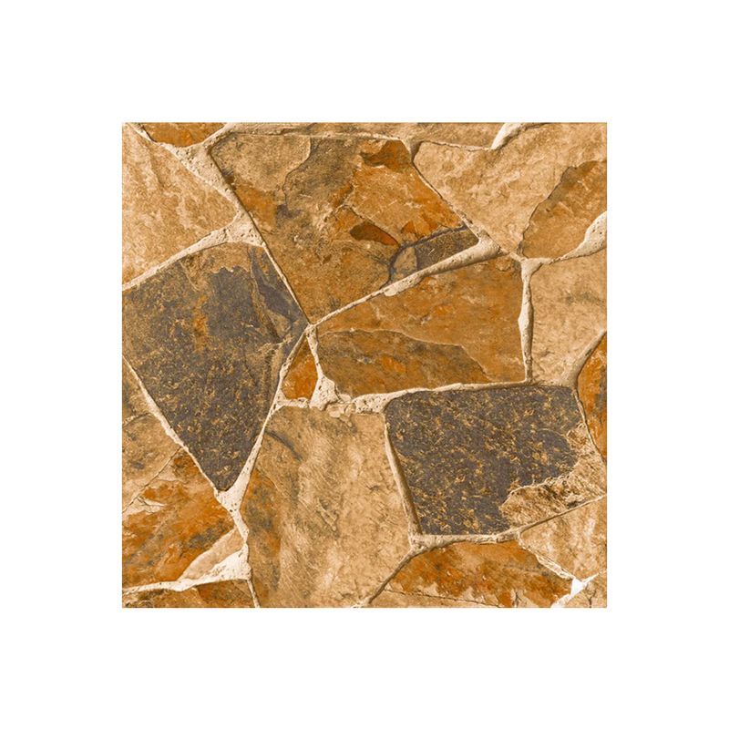 Baldosa 60x60 Aruzha natural piedra mate San Lorenzo, vista frontal con diseño de piedras irregulares en tonos ocres
