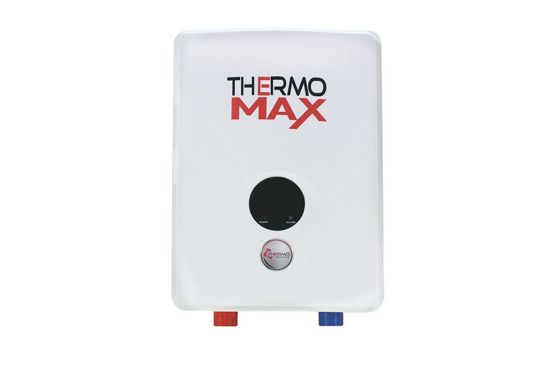 Calentador de paso Thermo Max 12-15 kW 240 V 60 Hz Thermo Solutions, vista frontal del equipo blanco con panel de control