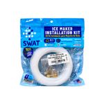 Kit de instalación para máquina de hielo Sinsa, empaque plástico con manguera blanca y conectores metálicos