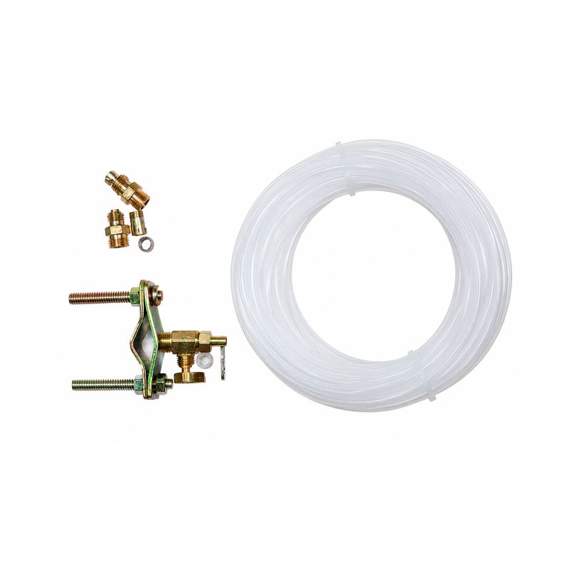 Kit de instalación para máquina de hielo Sinsa, conjunto con manguera transparente, conectores dorados y soporte metálico