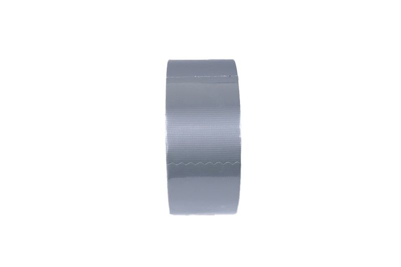 Cinta tape ducto 2 pulgadas x 30 metros gris Truper, vista lateral del rollo extendido