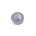 Cinta tape ducto 2 pulgadas x 30 metros gris Truper, vista frontal del rollo mostrando el núcleo interno blanco