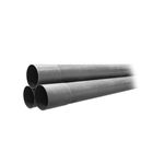 Tubo PVC sanitario 6 metros SDR 41 6 pulgadas 100 PSI Durman, tres tubos grises apilados en perspectiva