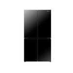 Refrigerador inverter cross door sin dispensador 594 l Hisense, frente completo en color negro con cuatro puertas
