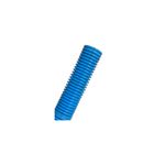 Tubo PVC Conduflex 3/4 rollo 30 m azul Amanco, tramo corto inclinado que muestra la textura corrugada