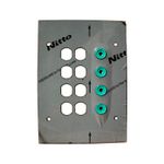 Módulo de receptáculo grado hospital GPM-F4DR4 Eaton, panel gris con orificios circulares y cuatro conectores verdes