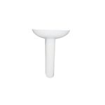 Lavamano blanco de pedestal 1H XFH-207 Oakbrook Collection, vista frontal completa sobre fondo blanco