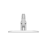Llave para pantry 1 manija cuello bajo Pfister Series, vista frontal simétrica del grifo en acabado cromado