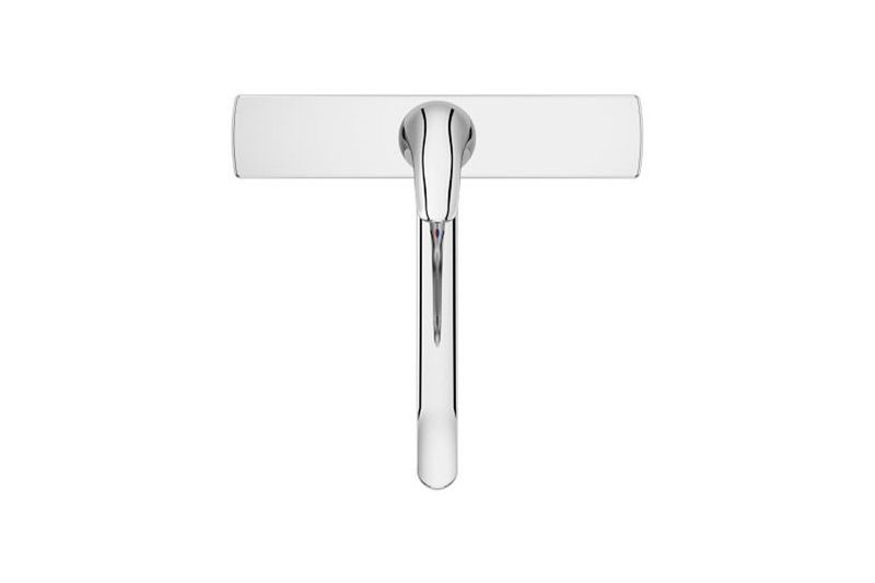 Llave para pantry 1 manija cuello bajo Pfister Series, vista superior del grifo cromado con manija plana