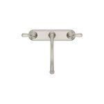 Llave para pantry doble manija cuello alto satin Pfister, vista frontal completa en color satinado