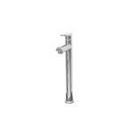 Llave para lavamano monomando alta Maia Pfister, vista lateral del grifo en acabado cromado brillante