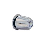 Llave de ducha sencilla campana Pfister, vista lateral de la pieza cromada con indicador circular azul en el extremo