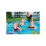 Piscina para niños Odyssey 1.83 m diameter x 38 cm alto 2+ años Bestway, tres niños jugando dentro de la piscina inflable