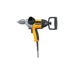 Taladro tipo espada 5/8 pulgadas 710 W 0-550 RPM 9 A 120 V DeWALT, perfil lateral completo en colores amarillo y negro