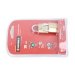 Candado bronce 2 piezas Hermex de 20 mm, empaque blister rojo con el producto y su llave