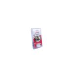 Tope puerta de piso media luna Phillips bronce antiguo, producto en su empaque plástico con base roja y blanca