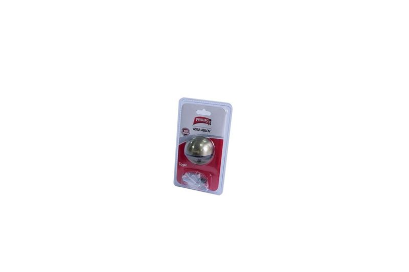 Tope puerta de piso media luna Phillips bronce antiguo, empaque blister con soporte plástico y tornillos incluidos
